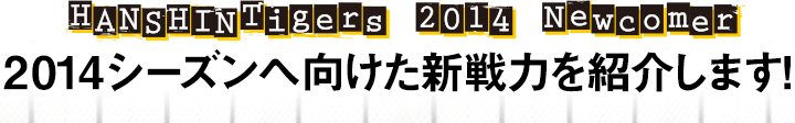 2014シーズンへ向けた新戦力を紹介します!