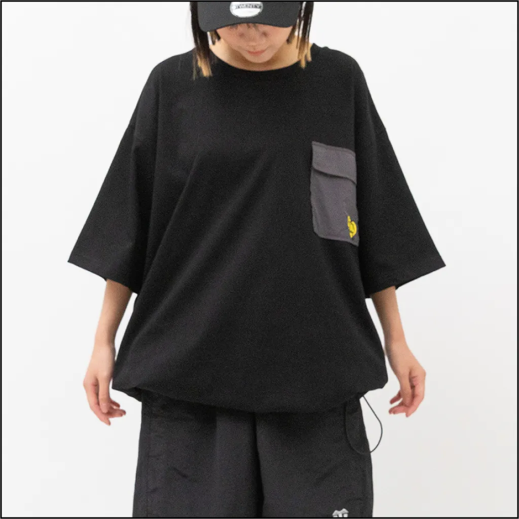 ポケット＆ドロスト付きTシャツ