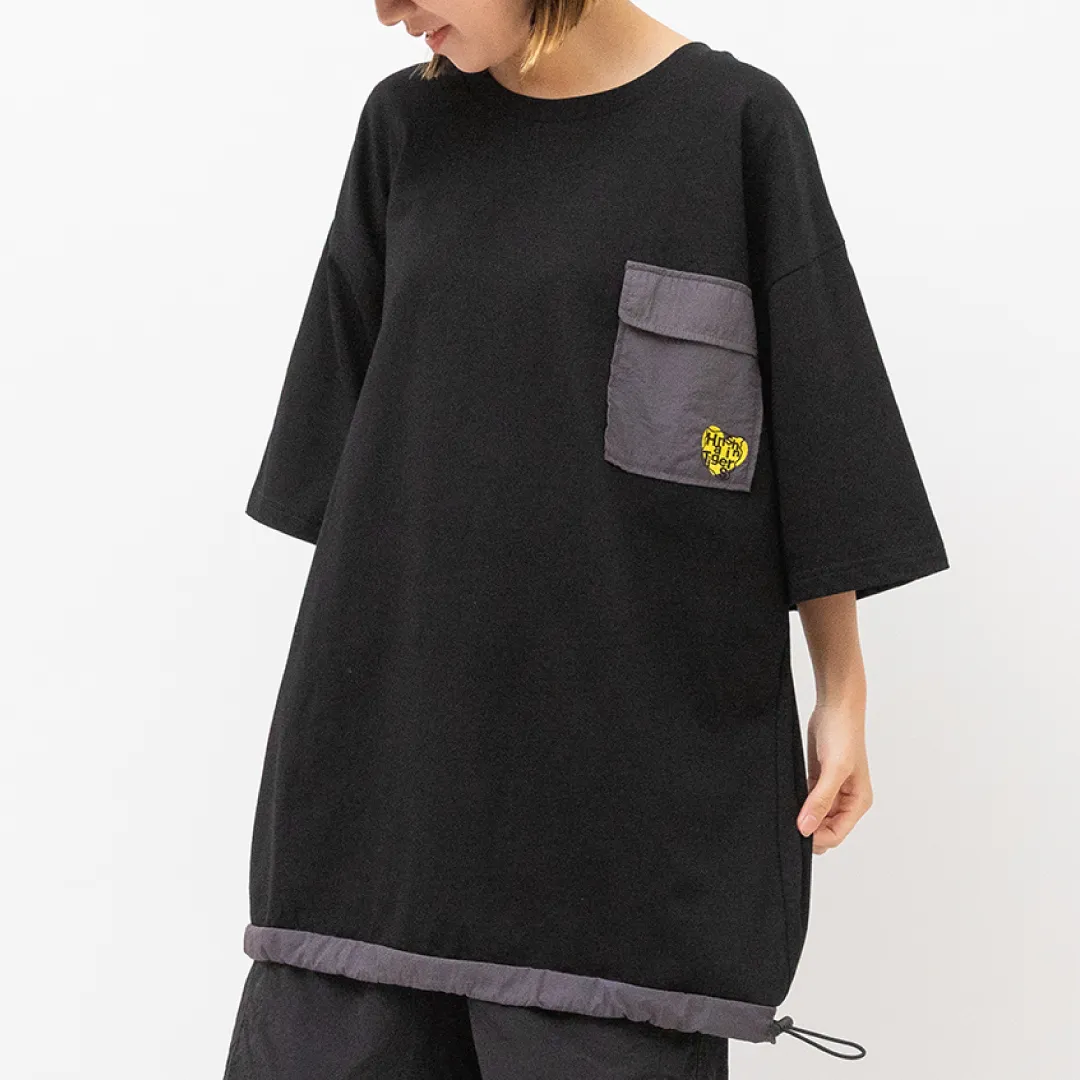 ポケット＆ドロスト付きT シャツブ…